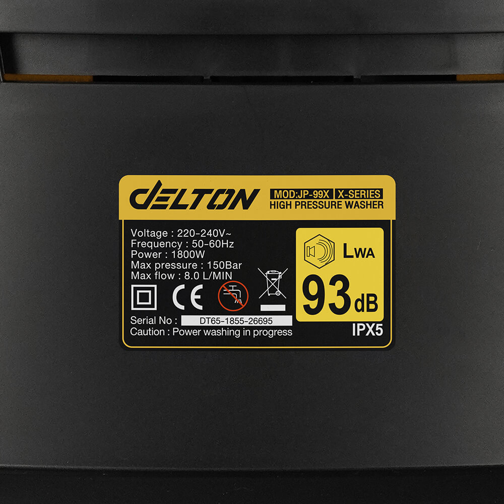 เครื่องฉีดน้ำแรงดันสูง DELTON รุ่น JP-99X X-SERIES 150 บาร์ 1800 วัตต์